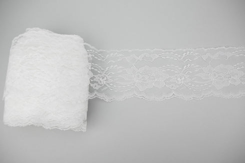 White Floral Lace Trim 4.25 inches width x 4 yards NLT00350